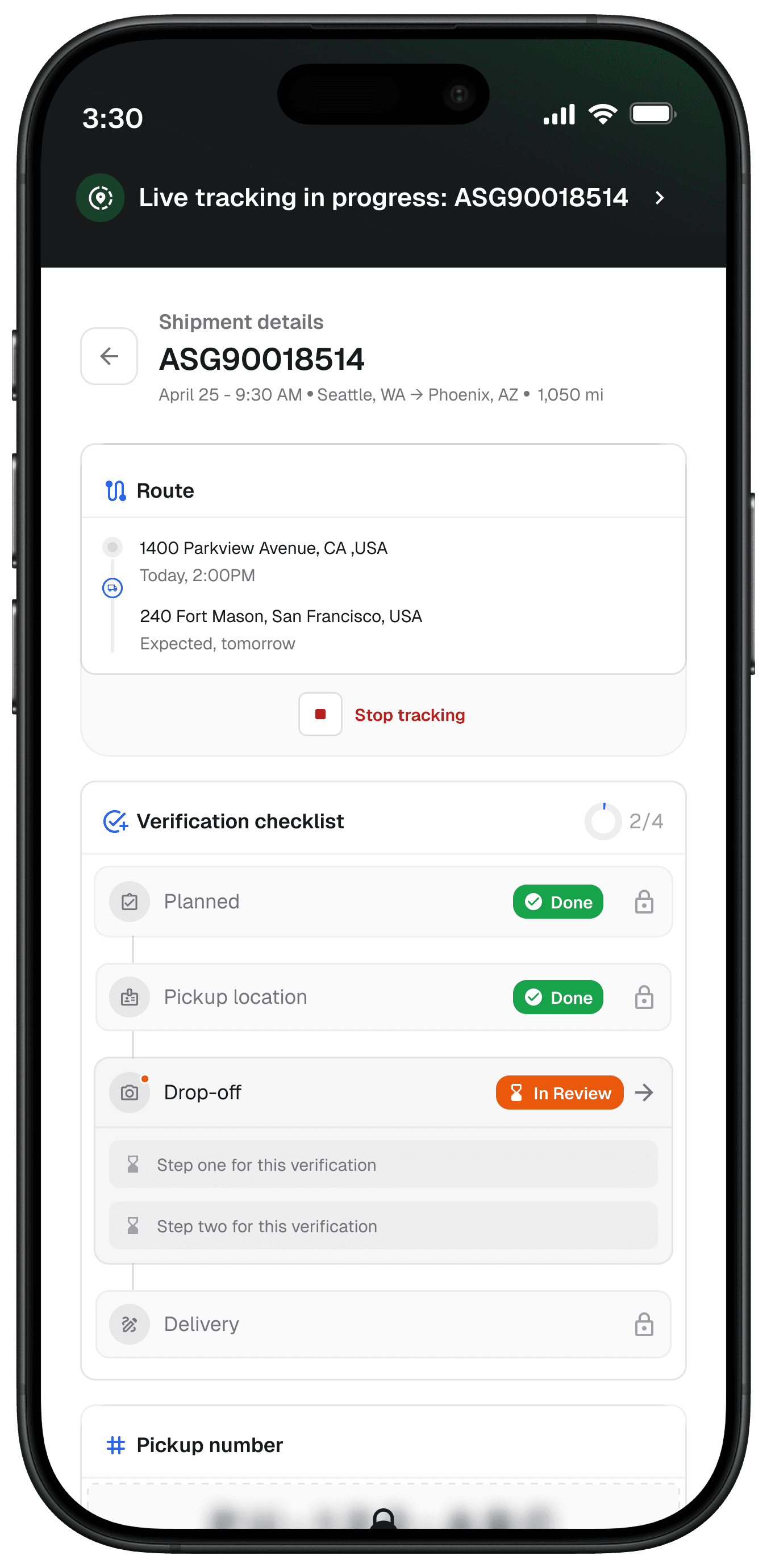 Verification checklist