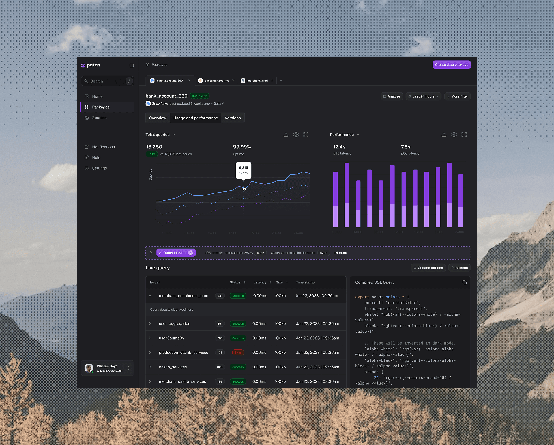 Live query view